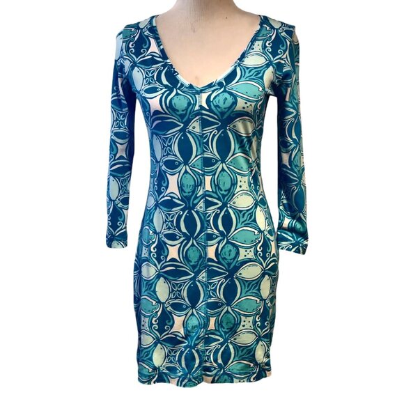 Lilly Pulitzer Womens Size XS Blue Juliet What A Racquet Fish Print Dress Flaw - Picture 1 of 10